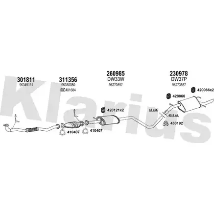 Система выпуска ОГ KLARIUS L1LIO 3067858 310045E 9QO 8H28 изображение 0