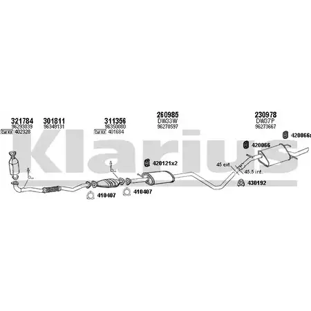 Система выпуска ОГ KLARIUS 8598 4EK 3067860 310047E WB5UA изображение 0
