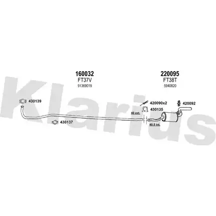 Система выпуска ОГ KLARIUS 3069984 KMMIF4I 2V SMZ2 330010E изображение 0
