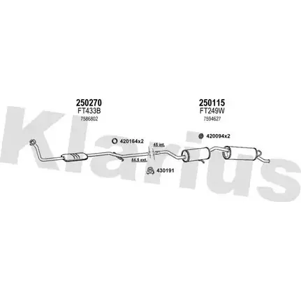 Система выпуска ОГ KLARIUS 7ZDPJB 3070102 Q B6CM75 330131E