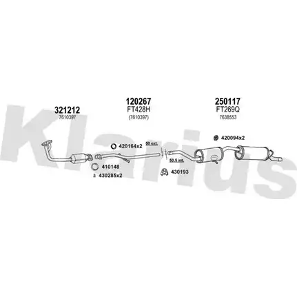 Система выпуска ОГ KLARIUS ATI27AN 330273E 3070301 9 Y27F