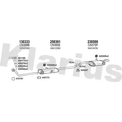 Система выпуска ОГ KLARIUS 330377E K3G2 F0 3070446 RP3GL изображение 0