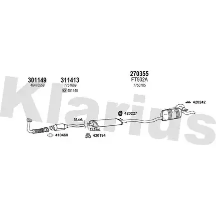 Система выпуска ОГ KLARIUS 58GHQ 9KEF 14V 330395E 3070479 изображение 0