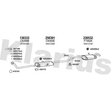 Система выпуска ОГ KLARIUS 330454E 89MHB3 OVG 4C 3070567