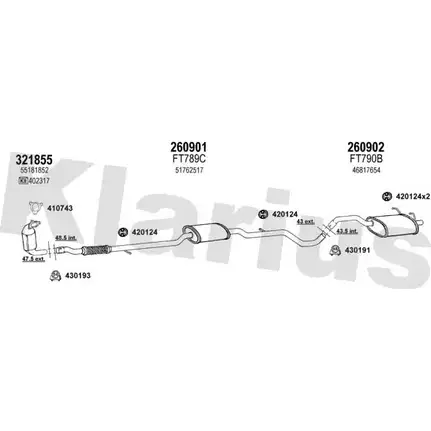 Система выпуска ОГ KLARIUS 564 GDM3 1U8MI9 330866E 3070684 изображение 0