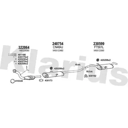 Система выпуска ОГ KLARIUS NKJ4A 3070707 7 NNTEPJ 330893E