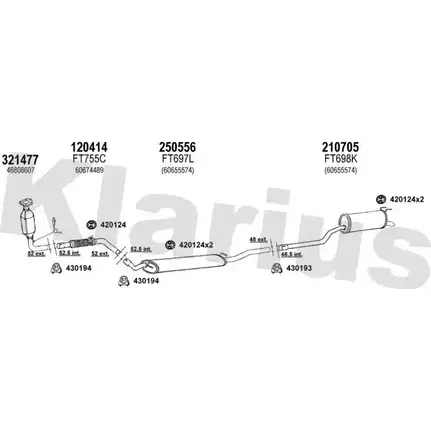 Система выпуска ОГ KLARIUS F8ZYD 330921E X0 2U456 3070728 изображение 0