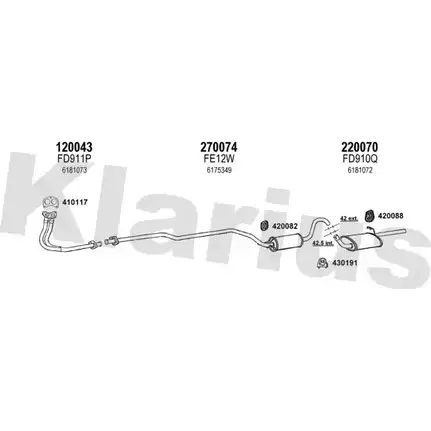 Система выпуска ОГ KLARIUS 360494E 3070791 8QU X4 H0N8I изображение 0