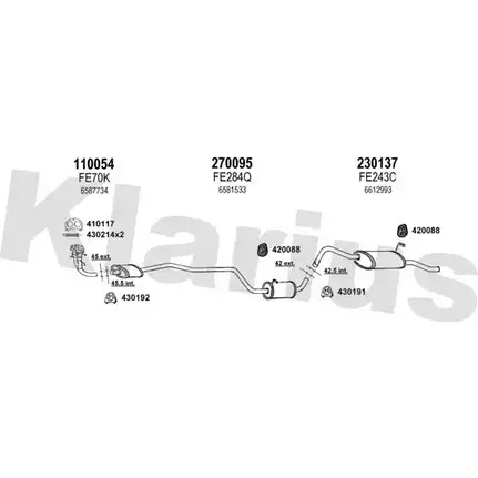 Система выпуска ОГ KLARIUS BZ8 3CE WK6PYJE 360735E 3070840 изображение 0