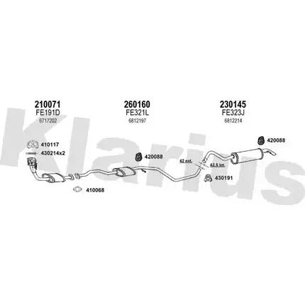 Система выпуска ОГ KLARIUS 71N RQ 3070855 GEU1O 360768E изображение 0