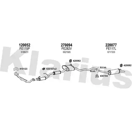 Система выпуска ОГ KLARIUS 360942E 6PIQRF D1CWM Q 3070939