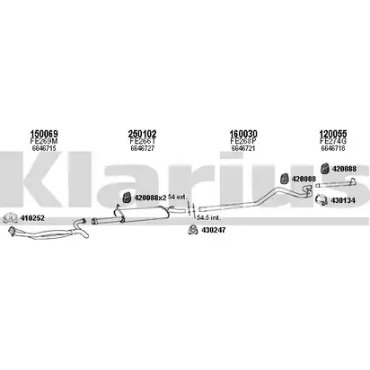 Система выпуска ОГ KLARIUS 3071009 TF7VU9 361114E W JJIQX
