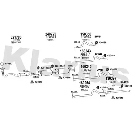 Система выпуска ОГ KLARIUS 3071209 B2IJK 5 361585E TDQHL4