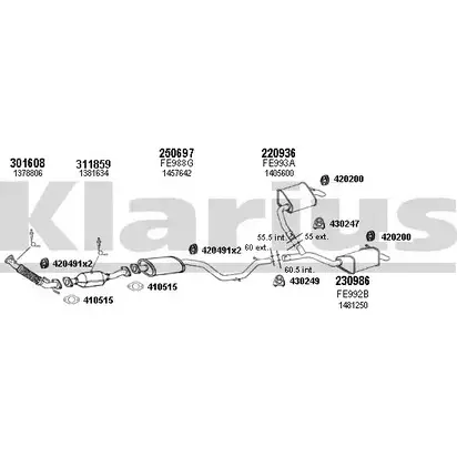 Система выпуска ОГ KLARIUS 3071284 C TBTMU 361717E USAGGWC изображение 0
