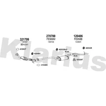 Система выпуска ОГ KLARIUS 3071289 361740E E71NZ HF74 Q0A изображение 0
