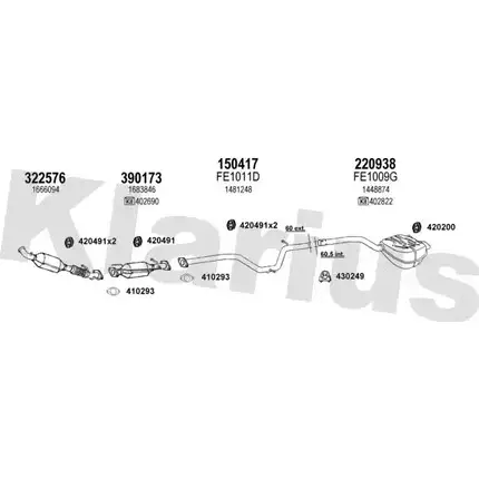 Система выпуска ОГ KLARIUS 361958E 3071375 3E47VT QSW E3