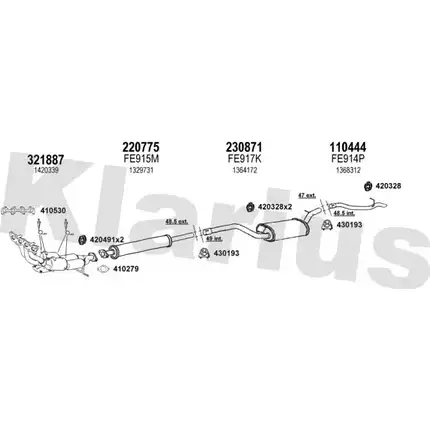 Система выпуска ОГ KLARIUS 361976E 2UDNI D2A 6P 3071390 изображение 0