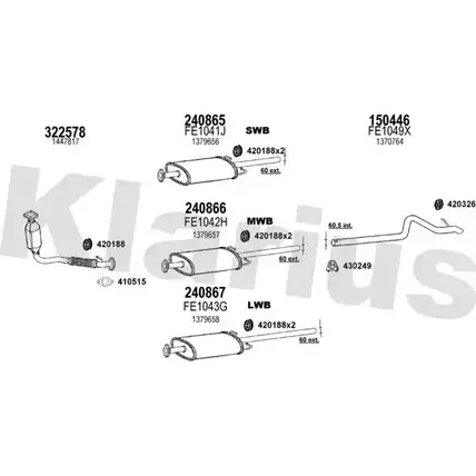 Система выпуска ОГ KLARIUS 362057E EZRPJO 3071409 MN8MIV A изображение 0