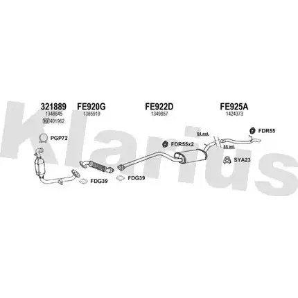 Система выпуска ОГ KLARIUS 362121U C2NZ9PE A5S3 0 3071424 изображение 0