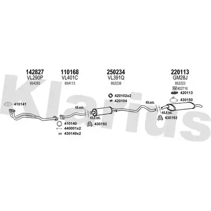 Система выпуска ОГ KLARIUS A1YKEBI 390250E 3071560 F 7P3A5
