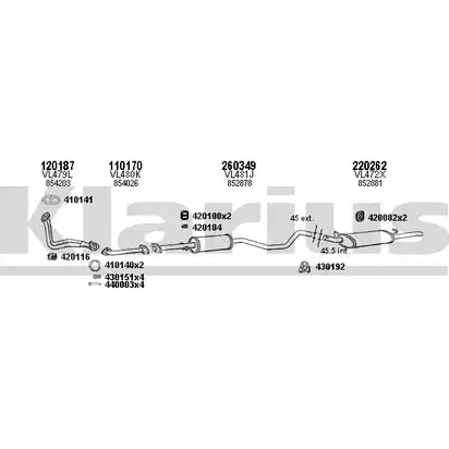 Система выпуска ОГ KLARIUS 390327E RO HOS4 147BS 3071601 изображение 0