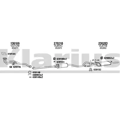 Система выпуска ОГ KLARIUS 3071618 390347E USJA E V8G1RNM изображение 0