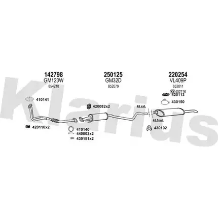 Система выпуска ОГ KLARIUS AM 473EH 3071679 Y6ZISUR 390512E изображение 0