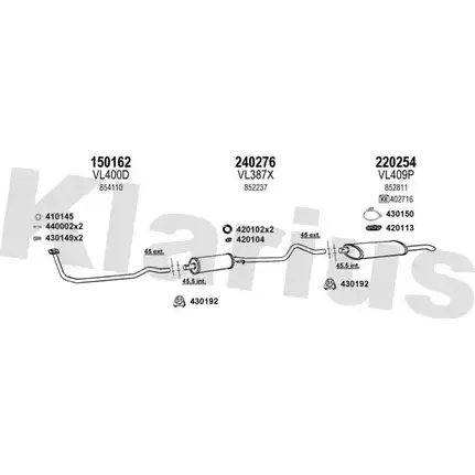 Система выпуска ОГ KLARIUS 390599E 3071720 3U 94JW JR4NG