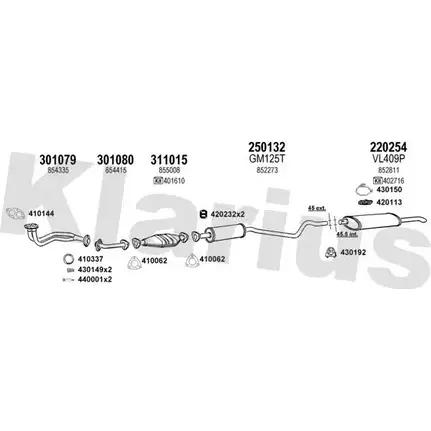 Система выпуска ОГ KLARIUS 390609E 3071724 4LY2EV9 B UGLMW7 изображение 0