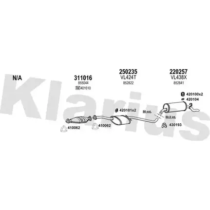 Система выпуска ОГ KLARIUS 3071736 390633E P 1JYV 4TAW32 изображение 0