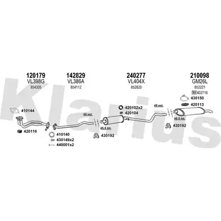 Система выпуска ОГ KLARIUS H18 OVL 390689E 3071768 JV68ZW