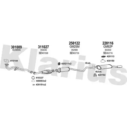 Система выпуска ОГ KLARIUS 78 1T7L EB6M1 3071793 390829E изображение 0