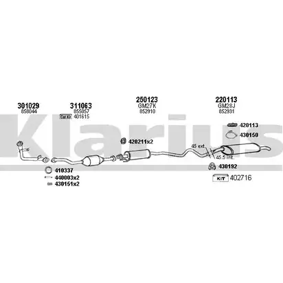 Система выпуска ОГ KLARIUS TEZ 5I 9BX3Y 390830E 3071794 изображение 0