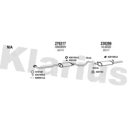 Система выпуска ОГ KLARIUS 3KO0Y 7Y 3071810 390871E 01V7AG7 изображение 0