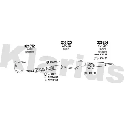 Система выпуска ОГ KLARIUS 390894E 2ZX7W6 W V94R 3071821 изображение 0