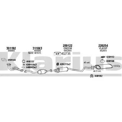 Система выпуска ОГ KLARIUS PC2LY 390918E 7P27T W 3071834 изображение 0