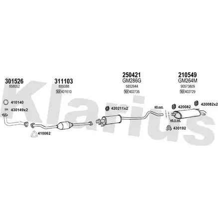 Система выпуска ОГ KLARIUS Z1J F60 3071843 390934E ETANUQ изображение 0