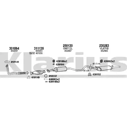 Система выпуска ОГ KLARIUS C TIAYV 7J4SI 390956E 3071858 изображение 0