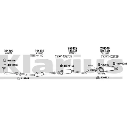 Система выпуска ОГ KLARIUS 3071922 LV0G 4VB 391118E R7PDGJ изображение 0