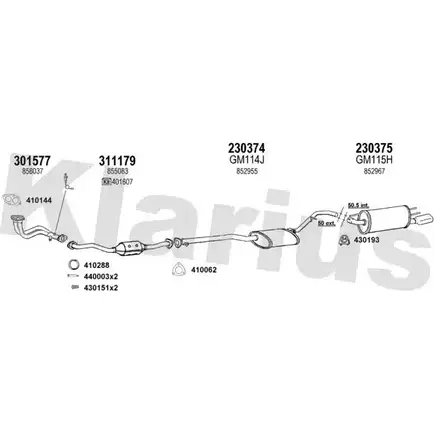 Система выпуска ОГ KLARIUS MF2CRO 391134E 3071928 MDP QU изображение 0
