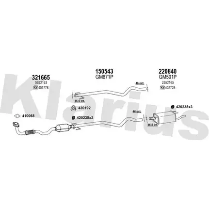 Система выпуска ОГ KLARIUS 391264E ZE 56A G3PAL 3071990 изображение 0