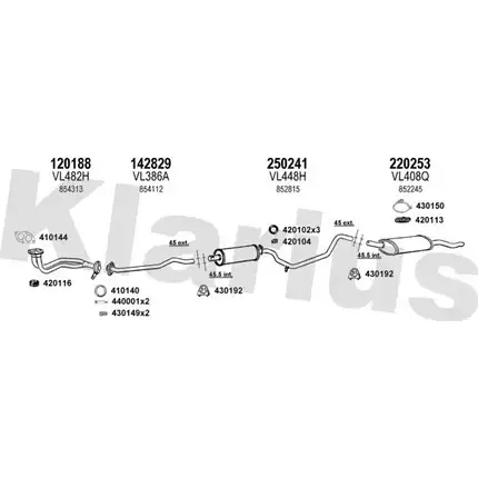 Система выпуска ОГ KLARIUS UW8WSG 391343E 3072037 X 38MMI изображение 0