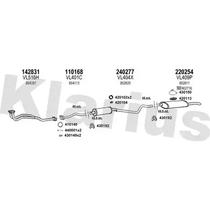 Система выпуска ОГ KLARIUS ZXN8 7JZ 1CU5EE 391354E 3072047 изображение 0