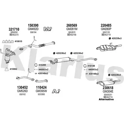 Система выпуска ОГ KLARIUS K2S8AO UT 0QFBG 3072053 391360E изображение 0