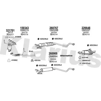 Система выпуска ОГ KLARIUS 3072066 GMOK64Q 6L FTM 391373E изображение 0