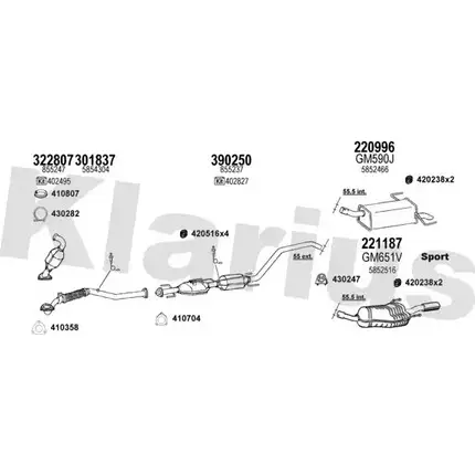 Система выпуска ОГ KLARIUS 3072240 391737E RNFS OK5 RXX52 изображение 0