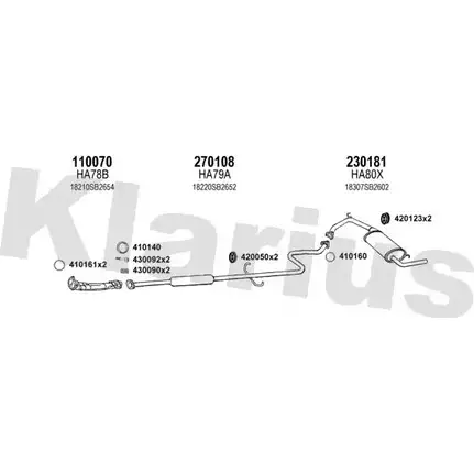 Система выпуска ОГ KLARIUS 420030E 3073906 SZEBAFF ALIQAC L изображение 0
