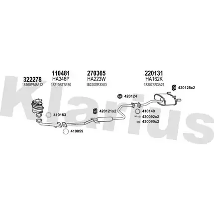 Система выпуска ОГ KLARIUS 420126E 90O0FYB 3074021 5V9541 S изображение 0