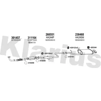 Система выпуска ОГ KLARIUS Z4F7VT 3074041 4I4 9DP 420140E изображение 0