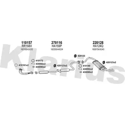 Система выпуска ОГ KLARIUS 420144E TK6 L0E 3074047 ZGILJIP изображение 0